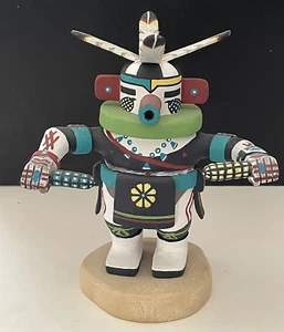 Vintage 1970er HOPI Rugan Mais Tänzer Erntemaschine 7 1/2" Kachina Puppe alles Original - Bild 1 von 12