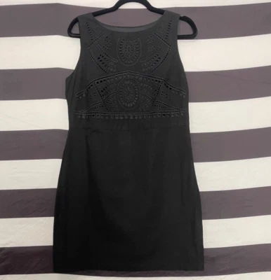 Vestido vaquero negro Tiana B. para mujer talla 8 forrado liso sin mangas 100 % algodón Foto 1 de 4