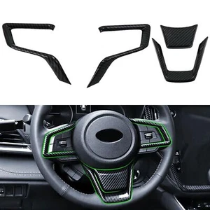 For Subaru Crosstrek 2024-2025 Carbon Fiber Car Steering Wheel button Frame trim - Picture 1 of 7