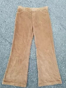 Vintage Lee Corduroy Made USA Pants Talon FLARE BOTTOMS 36X33 HIPPY - Picture 1 of 8