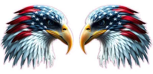 American Flag Eagle Head Patriotic decals pair - Picture 1 of 7