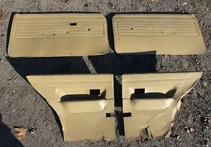 BMW E21 DOOR TRIM PANEL FRONT & REAR LEFT RIGHT SANDBEIGE VINYL 4 PCS SET OEM - Picture 1 of 12