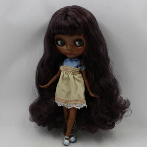 Takara12" Neo Blythe Nude Doll Deep Purple hair super black skin Green Factory - Bild 1 von 3