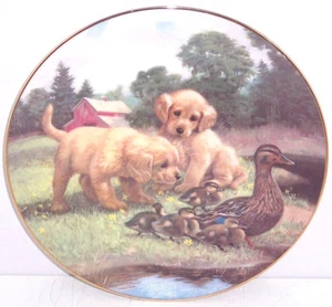 Hunde Enten Bauernhof Sammelteller Follow the Leader Hamilton Tiere Vintage - Bild 1 von 2