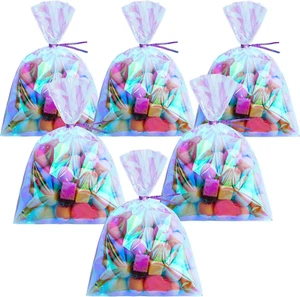 120 Pcs Iridescent Cellophane Bag Holographic Treat Bags Iridescent Party Favor - Picture 1 of 12