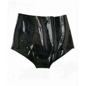 Bragas de goma elásticas altas de látex negras para mujer - Imagen 1 de 3