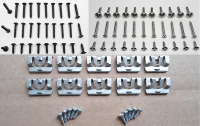 10 MOULDING CLIPS & 63 INTERIOR SCREWS! FOR '70 & UP GS WILDCAT FIREBIRD GTO ETC - Image 1 of 4