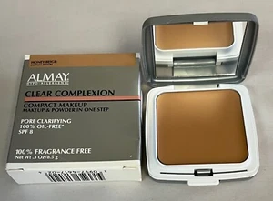2 Almay Clear Complexion Compact Makeup Powder Honey Beige 0.3 oz pl read smudge - Picture 1 of 2