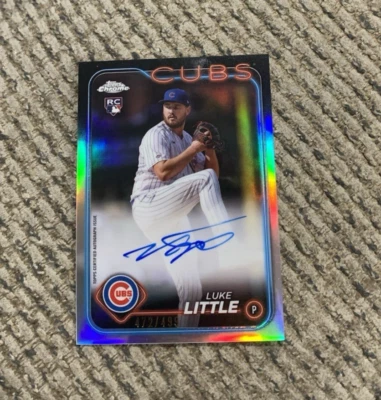 2024 Topps Chrome LUKE LITTLE RC Refractor On Card AUTO /499 Cubs AUTOGRAPH - Image 1 of 4