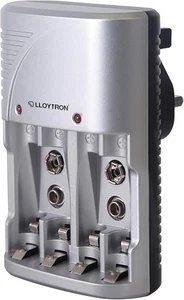 Cargador de batería compacto AA / AAA / 9v (PP3) para NiMh / NiCd recargable LLOYTRON - Imagen 1 de 7