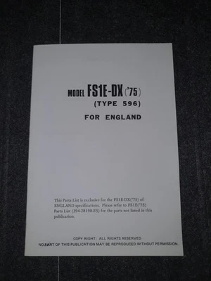 Yamaha Parts List FS1E-DX - 1975 - 596 28198-G5 - Image 1 of 4