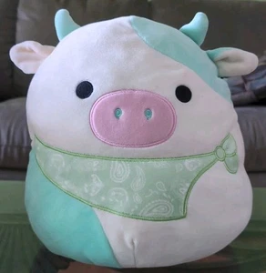 Original Squishmallow: "Belana" The Cow White/Blue/Pink/Green, 11" Plushie  - Picture 1 of 6