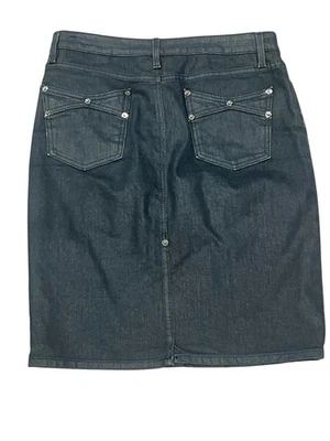 MARC BY MARC JACOBS Y2K ЧЕРНЫЙ ДЖИНСОВОЙ ТКАНИ JEAN КАРАНДАШ ЮБКА ЖЕНЩИН 6 - Изображение 1 из 4