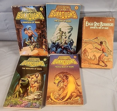 A Princess of Mars, Martian Tales of Edgar Rice Burroughs #1-4 + #9 Paperbacks Foto 1 de 4