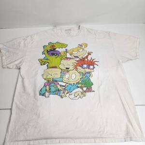 Nickelodeon 90er Cartoon Rugrats Off-White Kurzarm T-Shirt Herren Größe 3X - Bild 1 von 4
