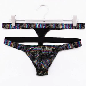 Men's Pajama Thong One-Piece Snake Print Underwear Tanga Hombre Jumpsuits Briefs - Picture 1 of 28