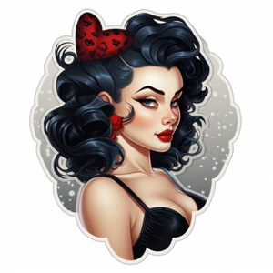 XXL 18X18 cm Autoaufkleber Sticker Pin Up Girl Aufkleber - Bild 1 von 1