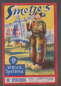 Oud Etiket Jenever Smetje's Oude Klare Kortrijk Rumbeke - Bild 1 von 2