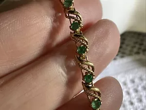 Tennisarmband 14 Karat echt Smaragd - Bild 1 von 6