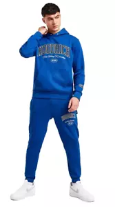 Hoodrich Mens Full Fleece Tracksuit Phoenix Blue Size. UK. S - Picture 1 of 8