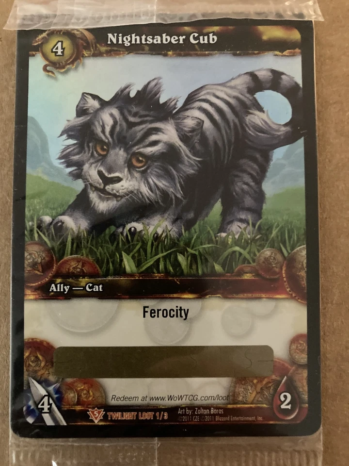 UNSCRATCHED Nightsaber Cub Loot Card - World of Warcraft TCG - Image 1 of 1