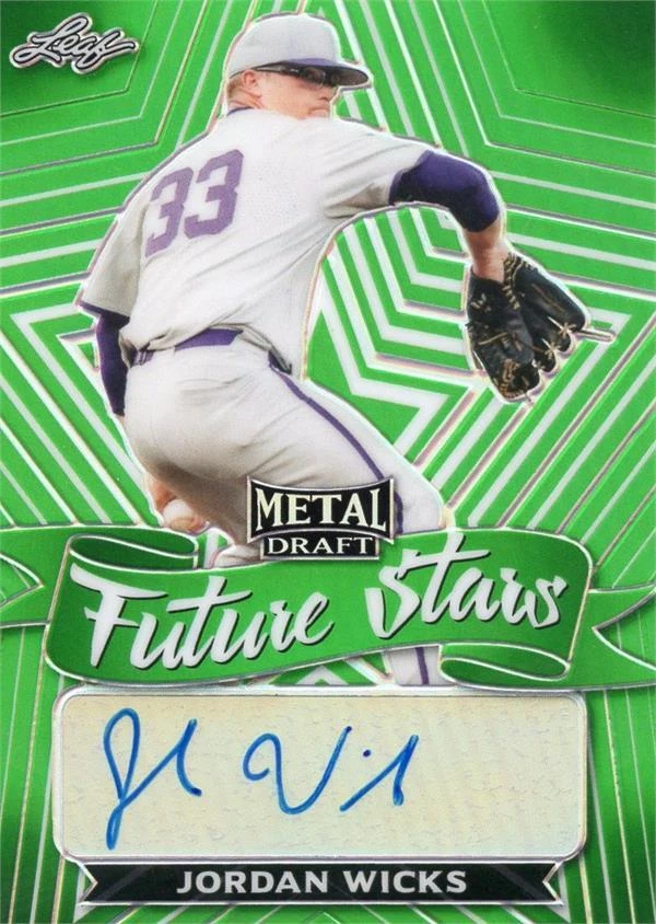 Jordan Wicks signed Baseball Card 2021 Leaf Metal Draft Rookie Stars #FSJW2 - Image 1 of 1
