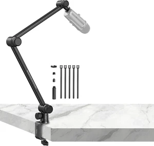Mic Boom Arm, 360° Rotatable Microphone Stand with Hydraulic Damping Joint, Desk - Picture 1 of 12