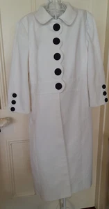 AUTOGRAPH BY MARKS & SPENCER IVORY COAT SPECIAL OCCASION BLACK BUTTONS LINED - Picture 1 of 8