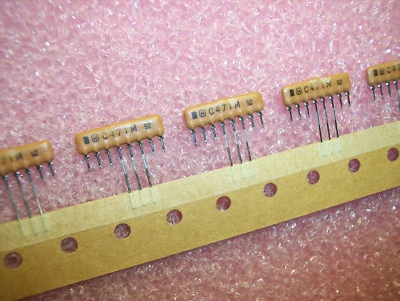 QTY (1000) EXFFP7471MDV CERAMIC CAPACITOR NETWORKS 470pf 50V 7 ELEMENT 8 PIN SIP - Image 1 of 4