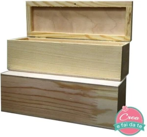 EBOND Kit 2 Scatole in Legno (21x7x7; 21x7x7) portaoggetti, Contenitore - R0006. - Picture 1 of 3