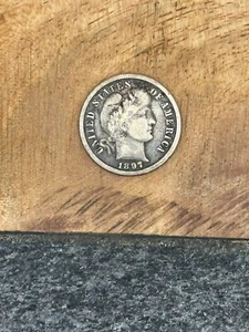 1897 P U.S. Barber Silver Dime #7013 - Picture 1 of 2