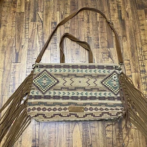Lucky Brand Satchel Adjustable detachable Shoulder Strap Bag Crossbody Fringe - Picture 1 of 22