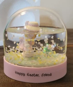 Vintage Precious Moments Hoppy Easter Friend Water Dome Globe Girl Frog Gift - Picture 1 of 13