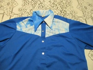 BETTY FUMIA SEWN VINTAGE 1970's HILTON BRAND POLO STYLE WOMEN BOWLING SHIRT- 40 - Picture 1 of 8