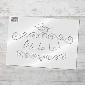 Oh La La French Text Stencil - Walls, Furniture, Crafts - Home decorating 10646 - Picture 1 of 8