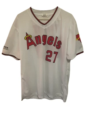 Camiseta deportiva Majestic Cool Base Los Angeles Angels Mike Trout para hombre #27 XL blanca Foto 1 de 3