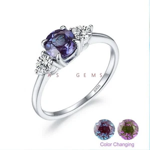 Alexandrite Gemstone With 925 Sterling Silver Wedding Ring For Women's #A20 - Picture 1 of 6