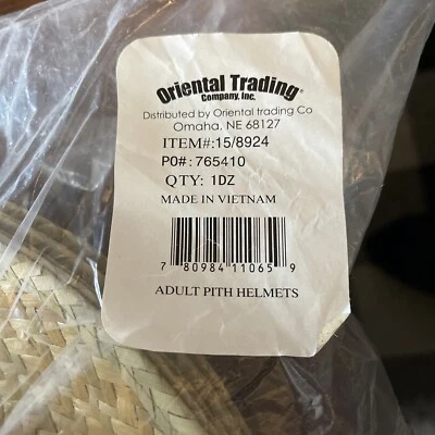 One Dozen Oriental Trading Adult Pith Helmet - New Sealed In Package - Hats - Image 1 of 4