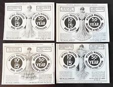 1900s McCALL MAGAZINE&FASHION PATTERNS Vtg Print Ad Lot~Edwardian Ladies Dresses