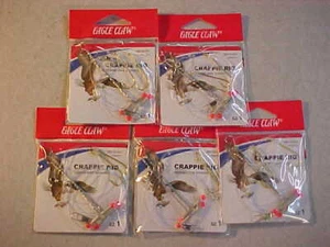 5 NEW PACKS   Eagle Claw Crappie Rigs Panfish Fishing Rigs hook  SIZE 1 - Picture 1 of 2