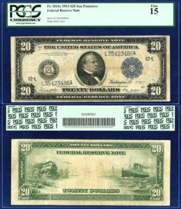 USA 1914 FRN SAN FRANCISCO $20 TYPE C - FR 1011c PCGS CURRENCY FINE 15 - Picture 1 of 1