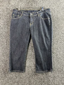 Crew Clothing Women Capri Jeans Size 32 Blue Denim Regular Stretch Button - Picture 1 of 17