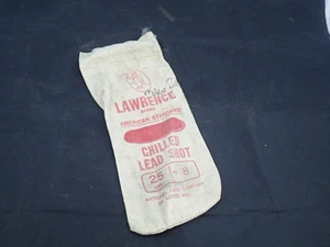 VINTAGE LAWRENCE MARKE 25# Lead SHOT CANVAS BAG CHILLED 8 National Lead St Louis - Picture 1 of 4