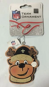 New Orleans Saints Gingerbread REINDEER Christmas Tree Holiday Ornament NEW - Picture 1 of 1
