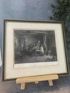 Antique Engraving Victorian Framed Print Alexander Burr Hand Tinted Lumb Stocks - Picture 1 of 8