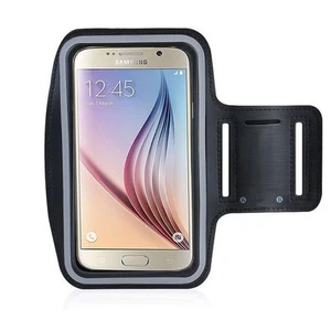 S6/S6 Edge/HTC M9 Black Jogging, Running Armband Case - Picture 1 of 4