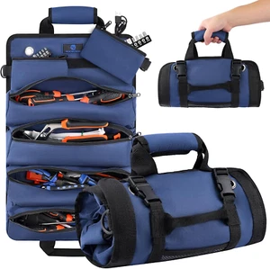Tool Roll Up Bag Heavy Duty Tool Organizer Portable Storage Hanging on the Wall - Picture 1 of 7
