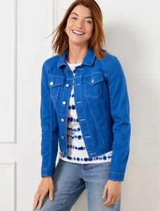 Classic Jean Jacket, color ROYAL BLUE at Talbots, NWT $119, All size a available - Picture 1 of 5