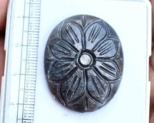 Natural Old Blue Sapphire Carved Flower 56.80 Ct Loose Gemstone For Pendant - Picture 1 of 4