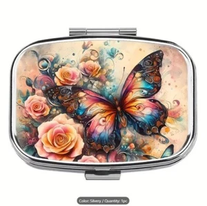 Fancy 2 Compartment Butterfly Pill Box - Picture 1 of 5